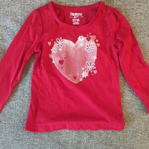 OshKosh B'gosh Pink Floral Heart Long Sleeve Tee